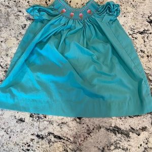 Secret Wishes Dress Aqua with Smocked Ice Cream Cones Size 12 Months